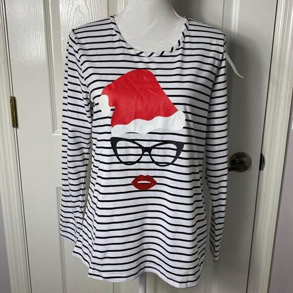 I.b.diffusion Woman’s Small Mrs. Claus Top - Picture 1 of 3